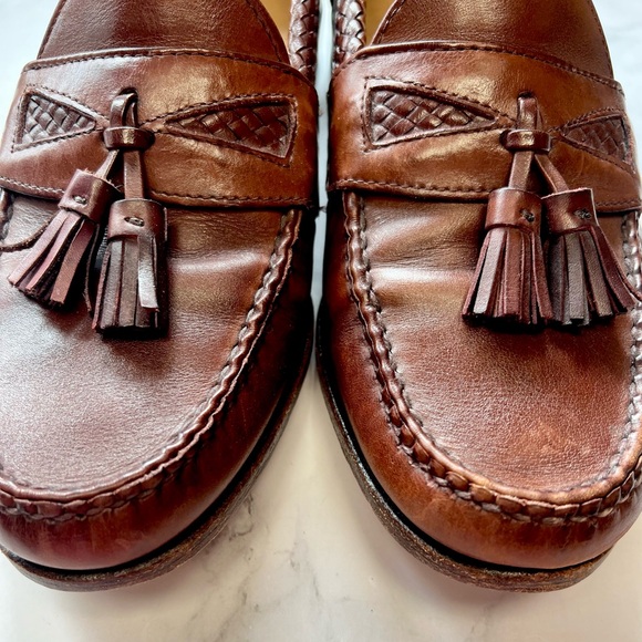 Allen Edmonds Maxfield Brown Leather Slip-On Tassel Loafer Dress Shoe Size 9 D - Picture 4 of 17